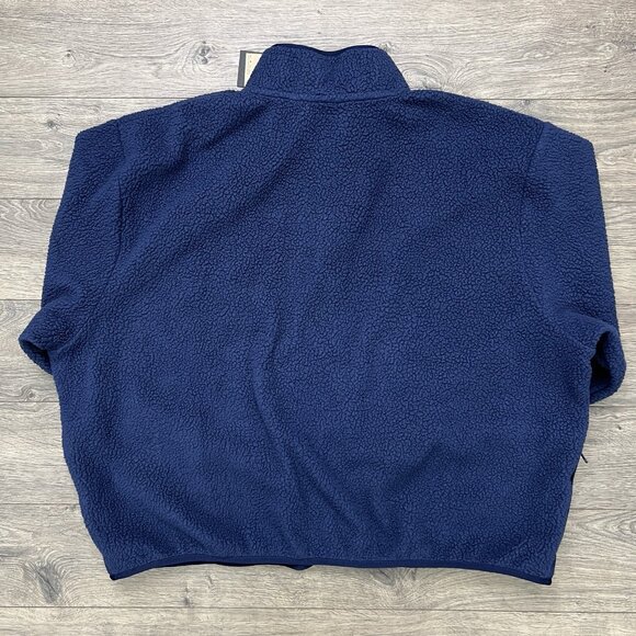 Nike Fleece Sherpa Jacket Size 2XL Mens Blue Black Winterized Full Zip Oversized - Picture 8 of 12